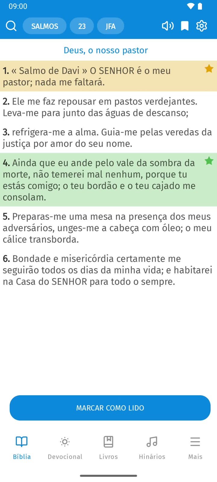 Favoritos com cores na BíbliaTeca